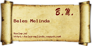 Beles Melinda névjegykártya